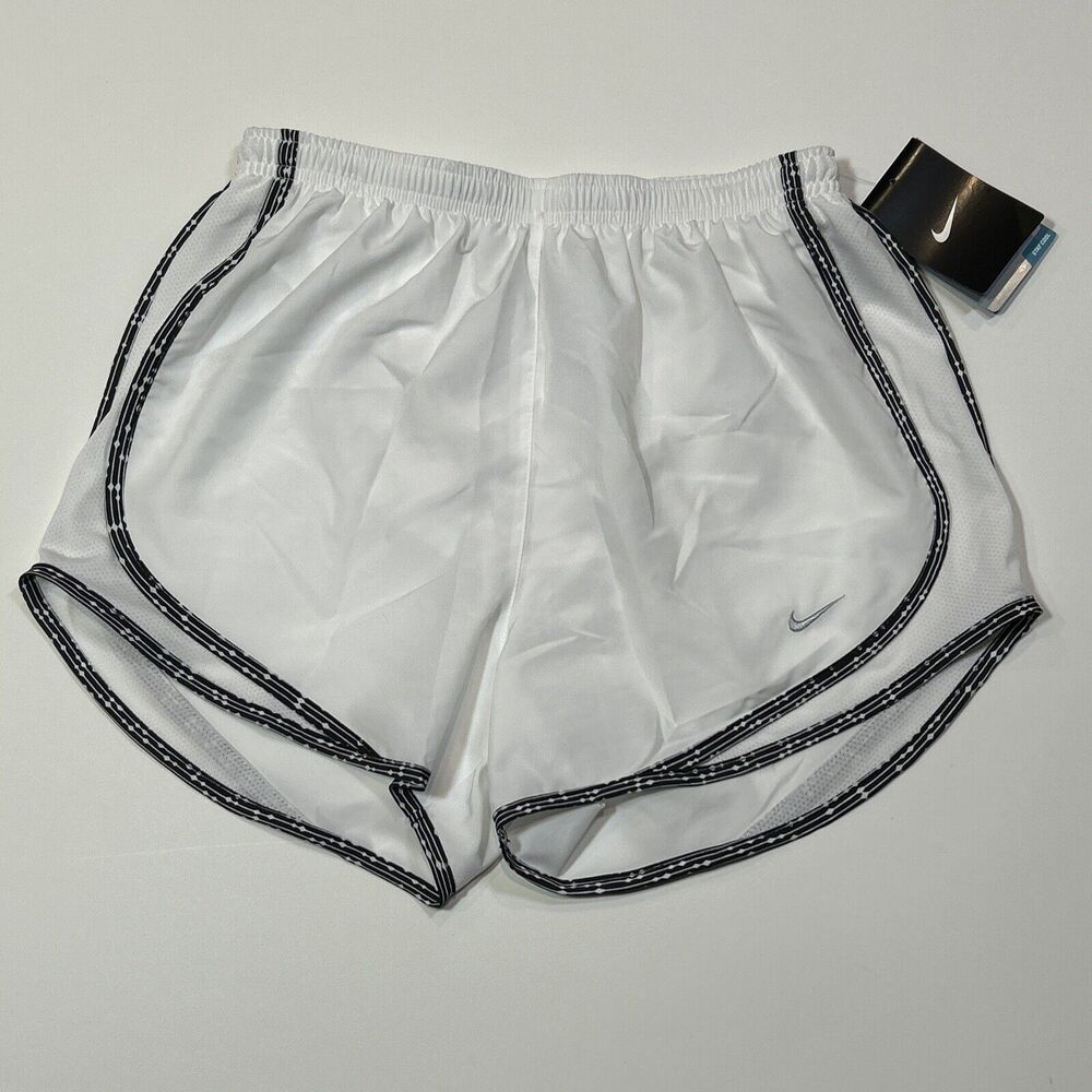 Nike Running Shorts Womens Size Small White Dri-Fit 3" Inseam Swoosh Ladies